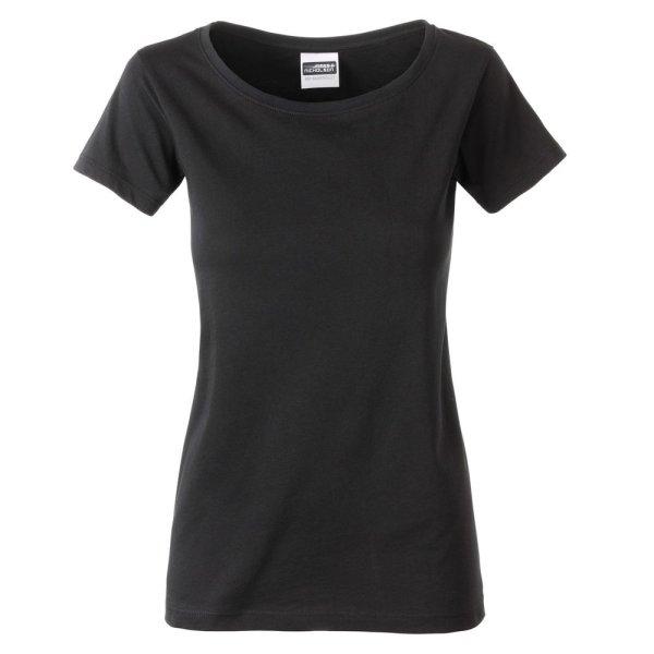 James & Nicholson (Daiber) Klasszikus női biopamut póló 8007 - Fekete | 2XL