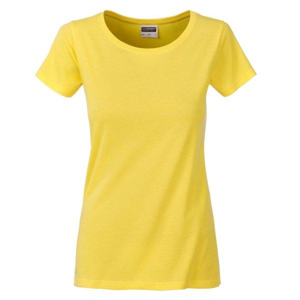 James & Nicholson (Daiber) Klasszikus női biopamut póló 8007 - Sárga | 2XL