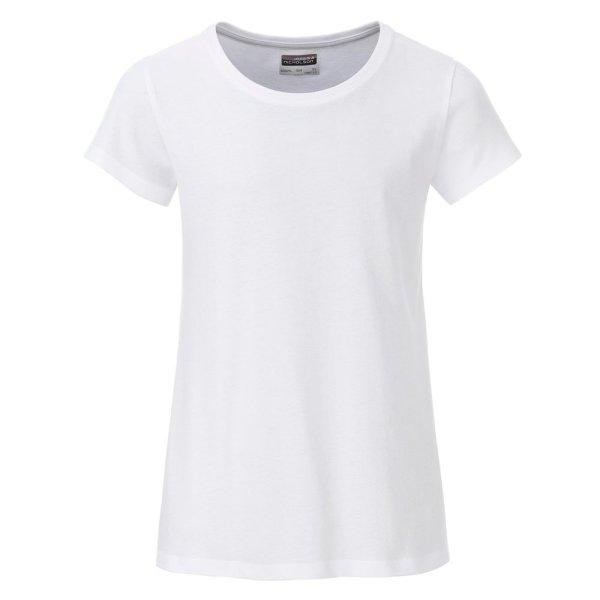 James & Nicholson (Daiber) Klasszikus lány biopamut póló 8007G - Fehér | 2XL