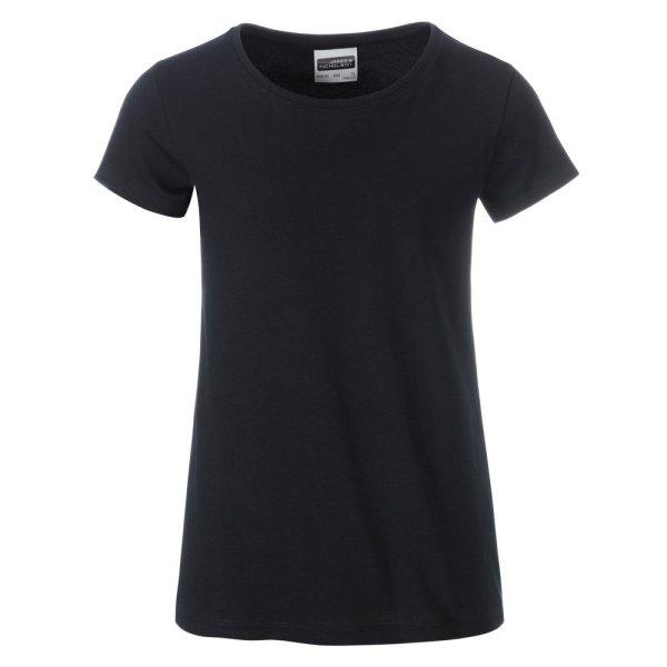 James & Nicholson (Daiber) Klasszikus lány biopamut póló 8007G - Fekete | 2XL