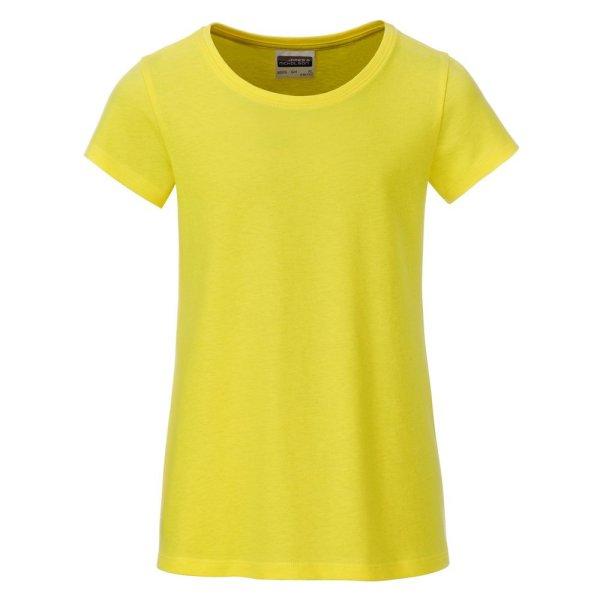 James & Nicholson (Daiber) Klasszikus lány biopamut póló 8007G - Sárga | 2XL