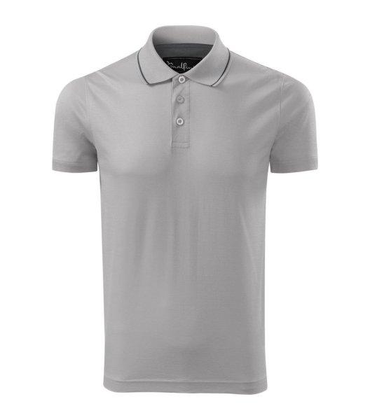MALFINI Férfi galléros póló Grand - Ezüstszürke | 3XL