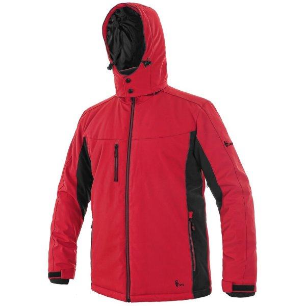 Canis (CXS) Férfi meleg softshell kabát VEGAS - Piros / fekete | 3XL