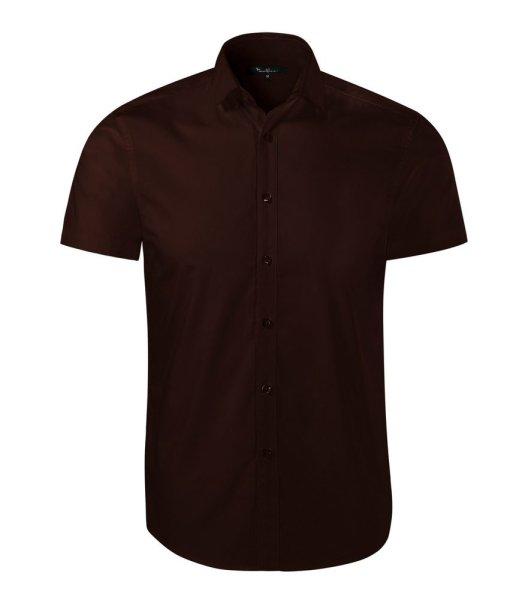 MALFINI Férfi rövid ujjú galléros ing Flash - Kávébarna | 2XL