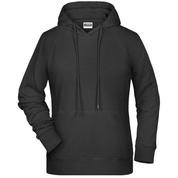 James & Nicholson (Daiber) Női kapucnis biopamut felső 8023 - Fekete | 3XL