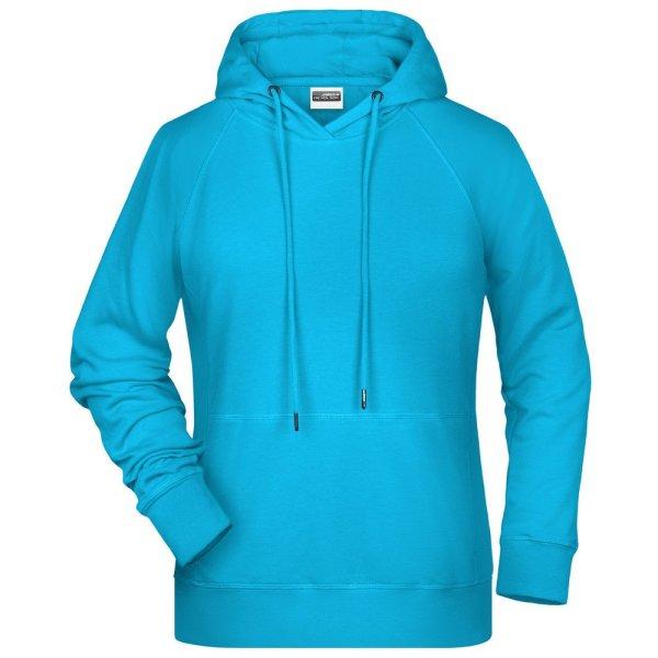 James & Nicholson (Daiber) Női kapucnis biopamut felső 8023 - Türkiz | 3XL