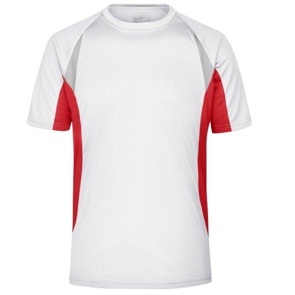 James & Nicholson (Daiber) Férfi rövid ujjú funkcionális póló JN391 -
Fehér / piros | 2XL