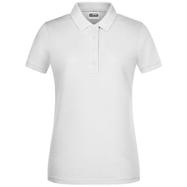 James & Nicholson (Daiber) Női galléros biopamut póló 8009 - Fehér | 2XL