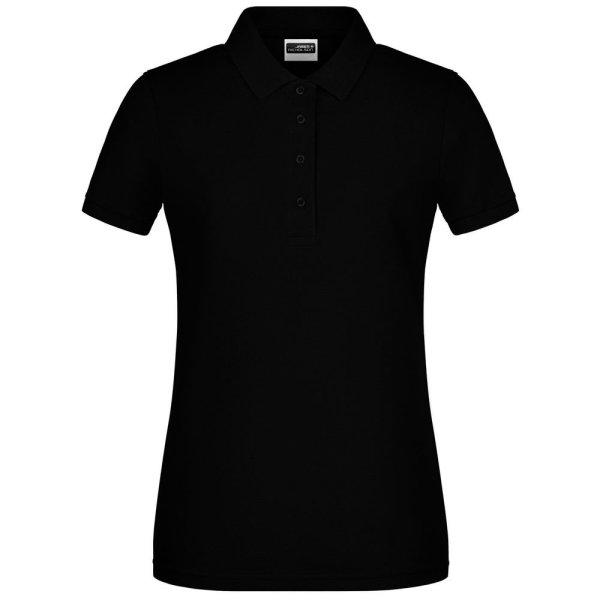 James & Nicholson (Daiber) Női galléros biopamut póló 8009 - Fekete | 2XL
