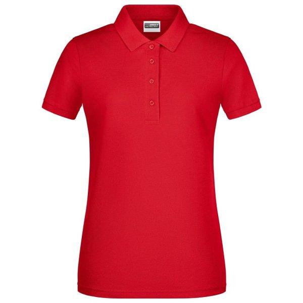 James & Nicholson (Daiber) Női galléros biopamut póló 8009 - Piros | 2XL