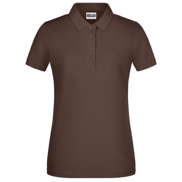 James & Nicholson (Daiber) Női galléros biopamut póló 8009 - Barna | 2XL