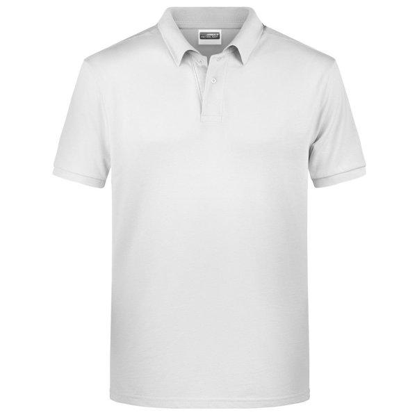 James & Nicholson (Daiber) Férfi galléros biopamut póló 8010 - Fehér | 2XL