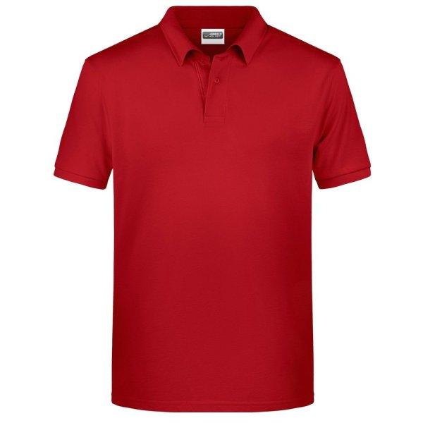 James & Nicholson (Daiber) Férfi galléros biopamut póló 8010 - Piros | 3XL