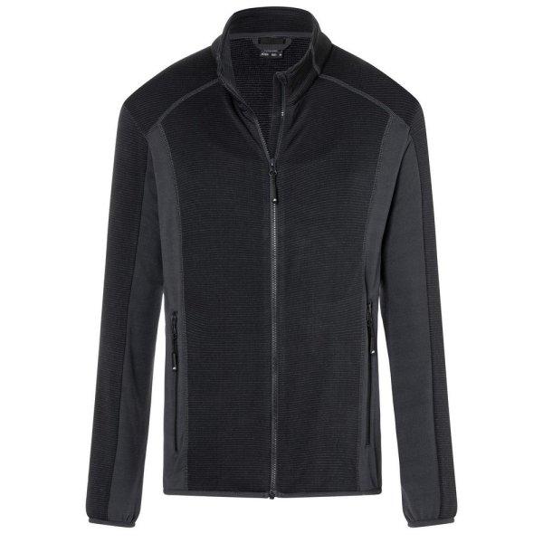 James & Nicholson (Daiber) Férfi fleece sztreccs pulóver JN784 - Fekete /
sötétszürke | 3XL