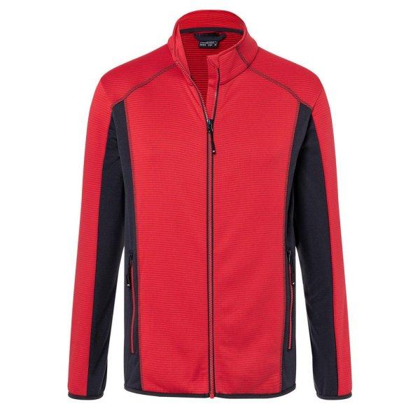 James & Nicholson (Daiber) Férfi fleece sztreccs pulóver JN784 - Piros /
sötétszürke | 3XL