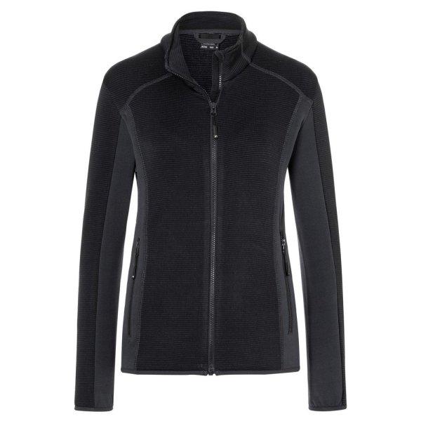 James & Nicholson (Daiber) Női fleece sztreccs pulóver JN783 - Fekete /
sötétszürke | 2XL