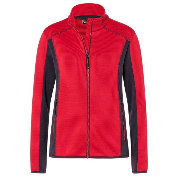 James & Nicholson (Daiber) Női fleece sztreccs pulóver JN783 - Piros /
sötétszürke | 2XL