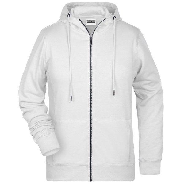 James & Nicholson (Daiber) Női cipzáros biopamut felső 8025 - Fehér | 3XL