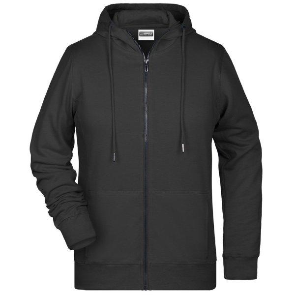 James & Nicholson (Daiber) Női cipzáros biopamut felső 8025 - Fekete | 3XL