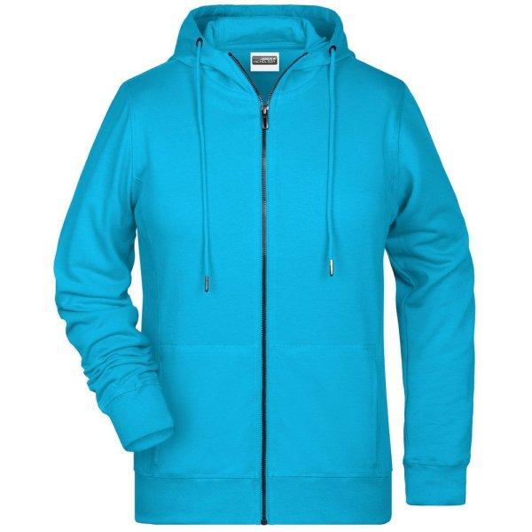 James & Nicholson (Daiber) Női cipzáros biopamut felső 8025 - Türkiz | 3XL