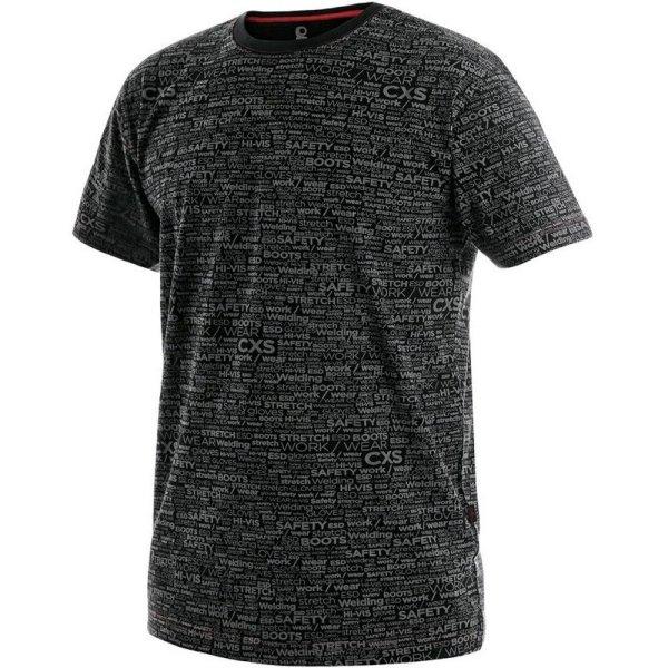 Canis (CXS) Rövid ujjú póló nyomott mintával DARREN - Fekete | 5XL