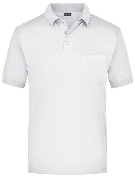James & Nicholson (Daiber) Férfi galléros póló zsebbel JN026 - Fehér | 3XL