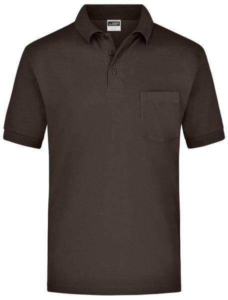 James & Nicholson (Daiber) Férfi galléros póló zsebbel JN026 - Barna | 3XL