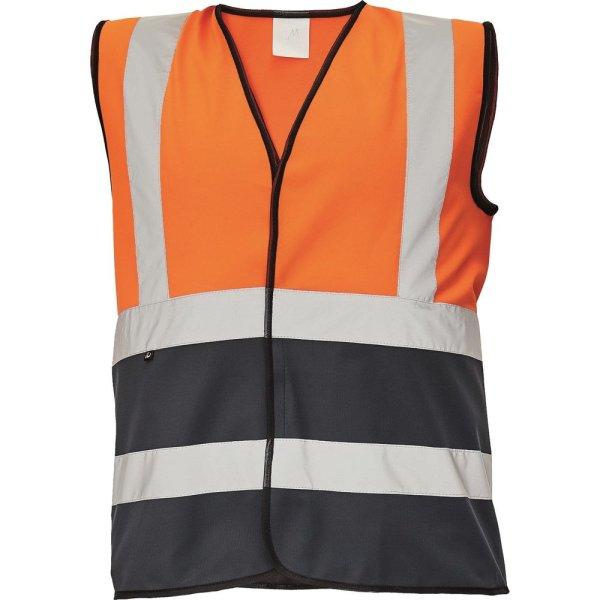Cerva Fémyvisszaverő mellény LYNX DUO - Narancssárga / sötétkék | 3XL