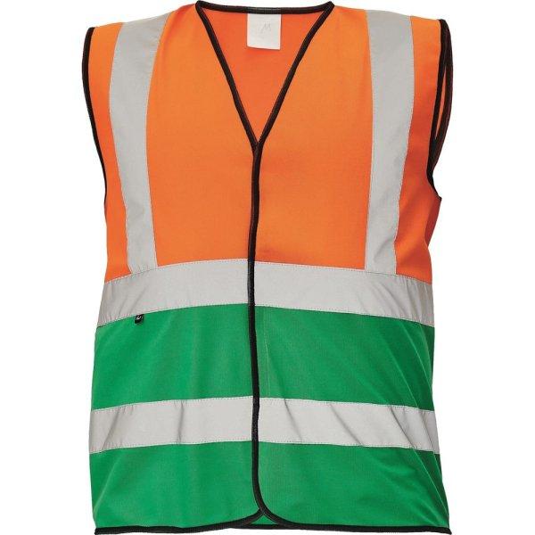 Cerva Fémyvisszaverő mellény LYNX DUO - Narancssárga / zöld | 2XL