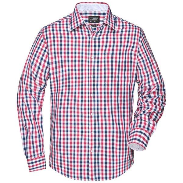 James & Nicholson (Daiber) Férfi kockás ing JN617 - Sötétkék / piros /
sötétkék / fehér | 2XL