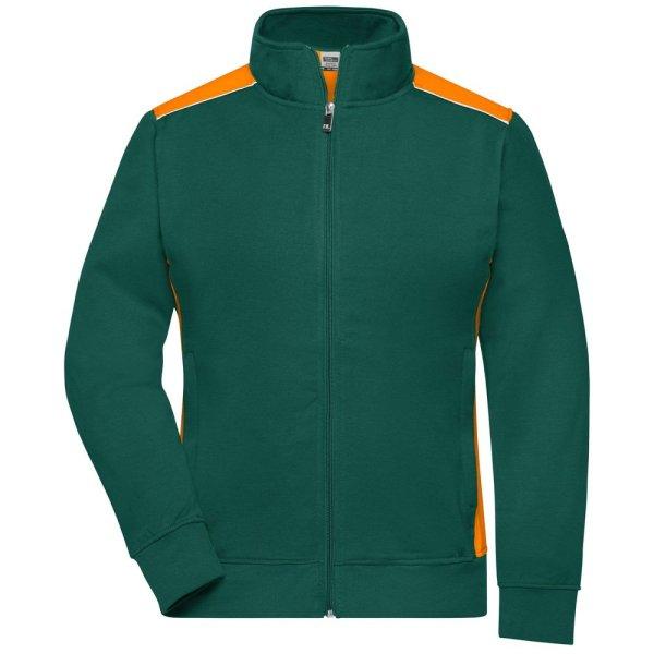James & Nicholson (Daiber) Női pulóver kapucni nélkül JN869 - Sötétzöld /
narancssárga | 2XL