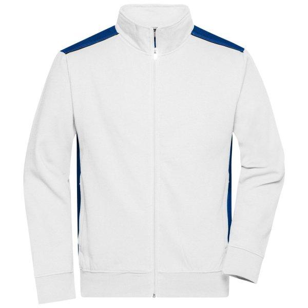 James & Nicholson (Daiber) Férfi pulóver kapucni nélkül JN870 - Fehér /
királykék | 6XL