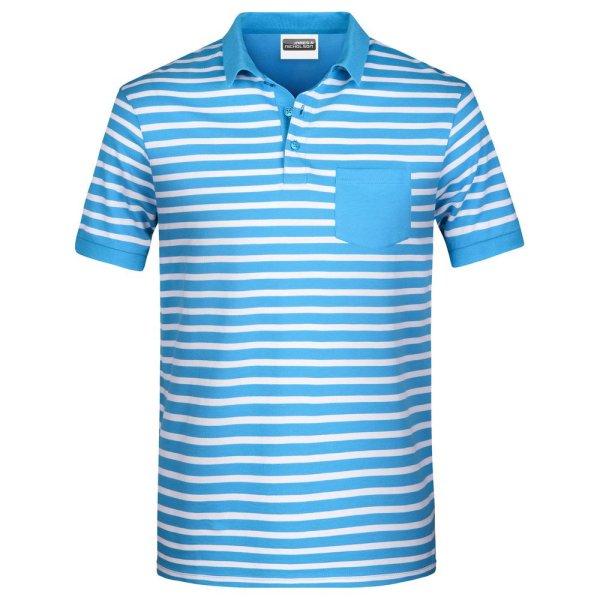 James & Nicholson (Daiber) Csíkos férfi galléros póló 8030 - Atlanti kék /
fehér | 2XL