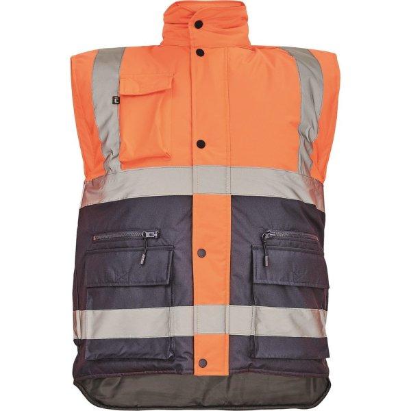 Cerva Meleg férfi fényvisszaverő mellény HELLIN - Narancssárga /
sötétkék | 3XL