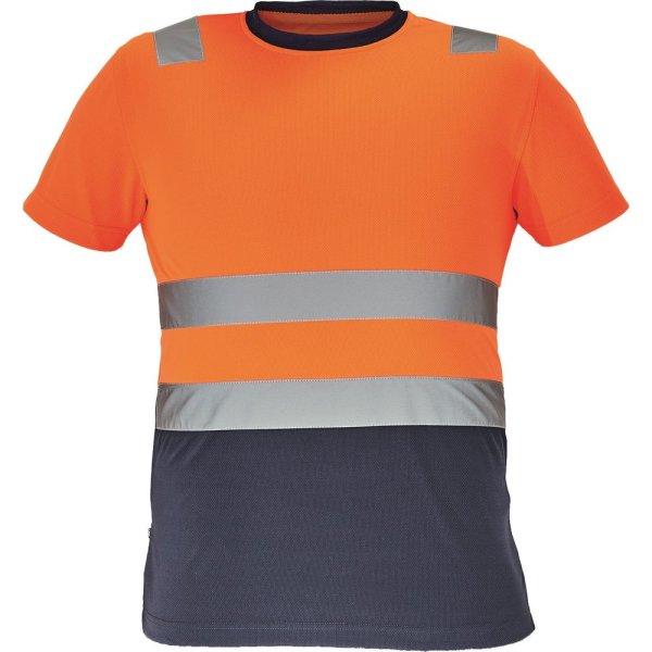 Cerva Férfi fényvisszaverő póló MONZON - Narancssárga / sötétkék | 4XL