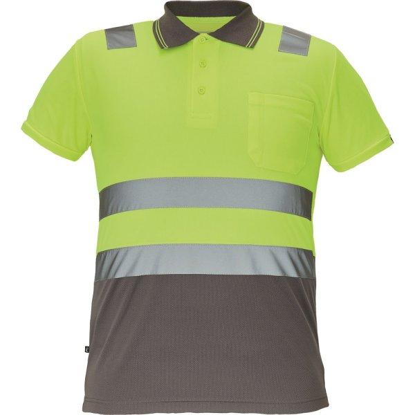 Cerva Fényvisszaverő galléros póló CADIZ - Sárga / szürke | 2XL
