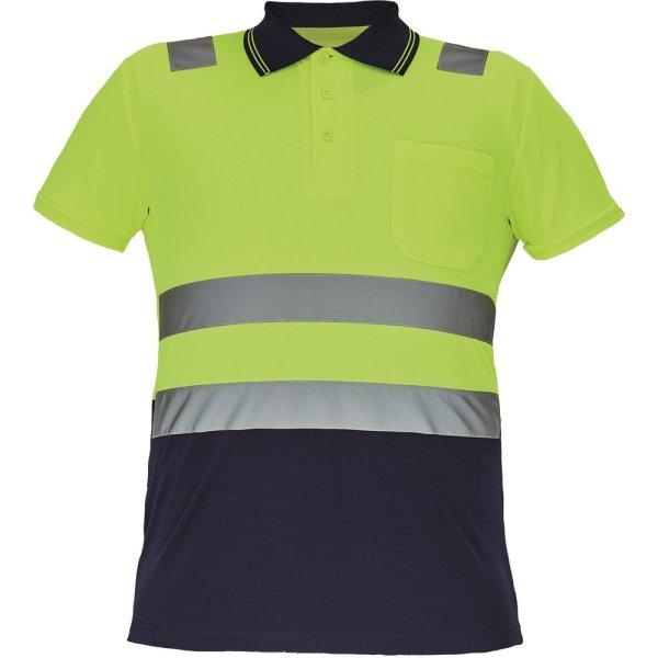 Cerva Fényvisszaverő galléros póló CADIZ - Sárga / sötétkék | 3XL