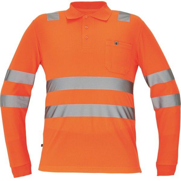 Cerva Férfi hosszú ujjú fényvisszaverő galléros póló LUGO -
Narancssárga | 5XL