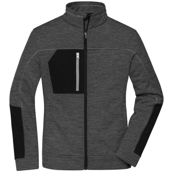 James & Nicholson (Daiber) Női fleece pulóver JN1817 - Fekete melírozott /
fekete / ezüst | 2XL