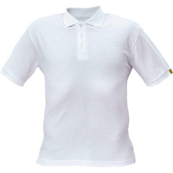 Cerva Antisztatikus rövid ujjú galléros póló NOYO POLO ESD - Fehér | 2XL