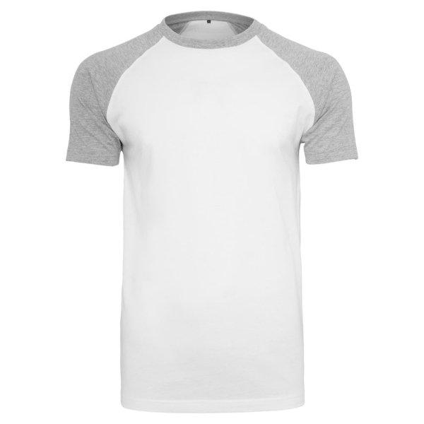 Build Your Brand Kétszínű rövid ujjú férfi póló - Fehér / szürke
melírozott | 3XL