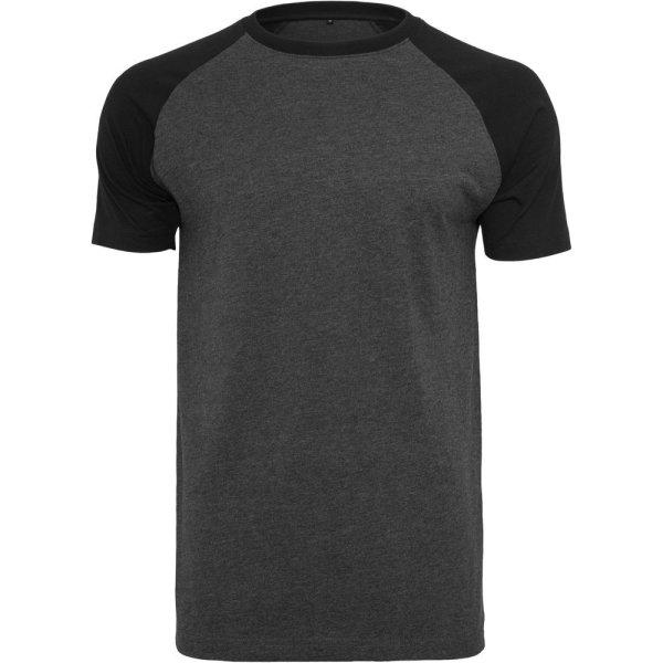 Build Your Brand Kétszínű rövid ujjú férfi póló - Sötétszürke
melírozott / fekete | 4XL