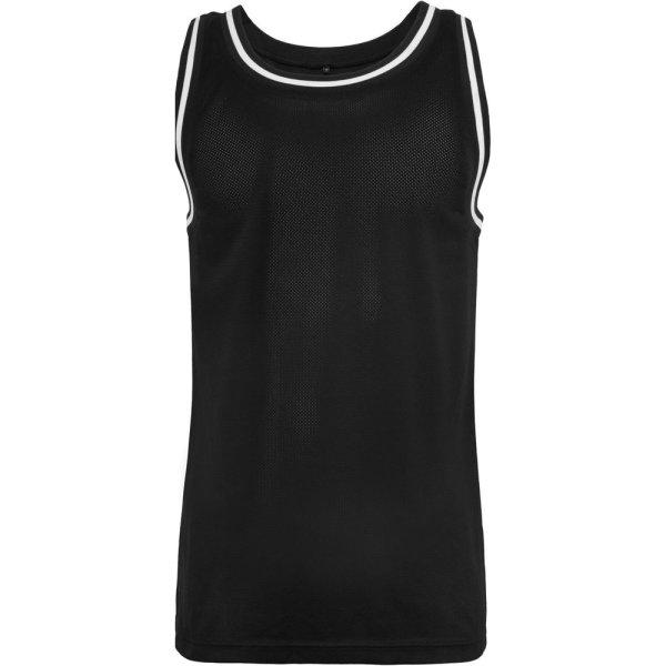 Build Your Brand Hosszított ujjatlan férfi póló - Fekete / fehér | 5XL