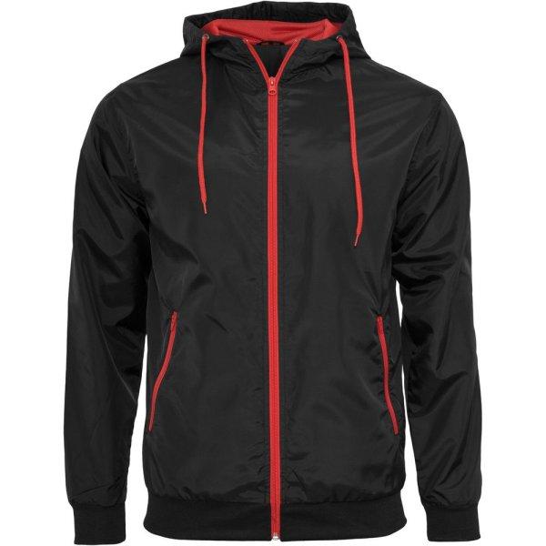 Build Your Brand Férfi széldzseki - Fekete / piros | 2XL