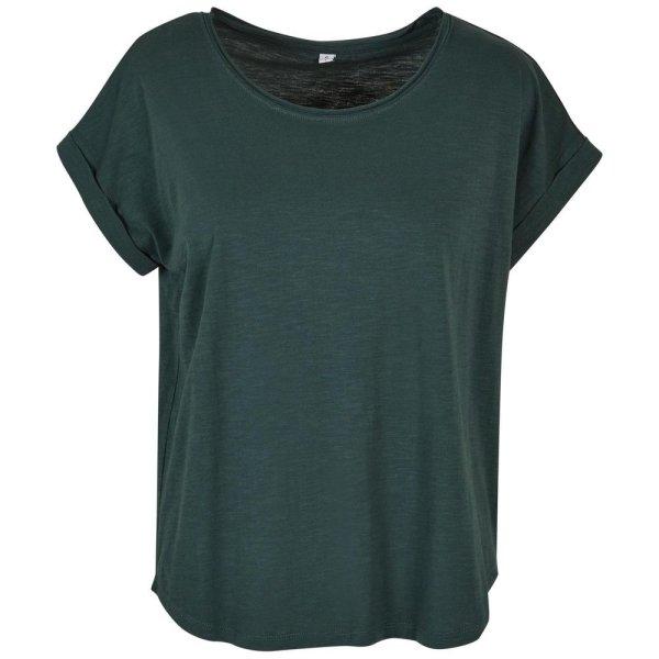 Build Your Brand Női póló hosszított hátsó résszel - Palackzöld | 4XL