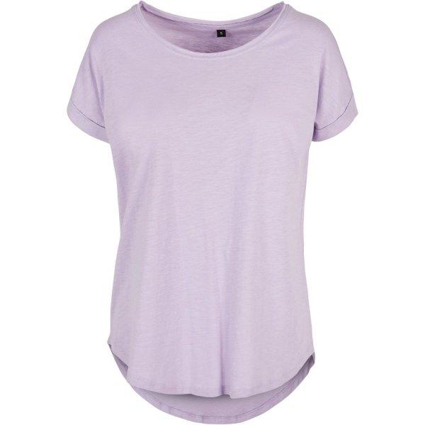 Build Your Brand Női póló hosszított hátsó résszel - Orgonalila | 5XL
