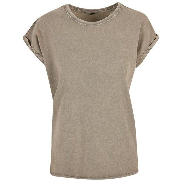 Build Your Brand Lezser női póló Acid Washed - Sötét khaki | 2XL