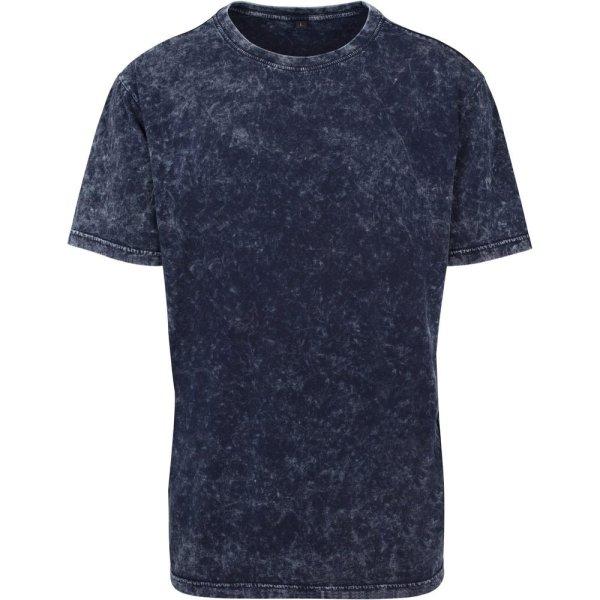 Build Your Brand Férfi póló Acid Washed - Indigó  / fehér | 4XL