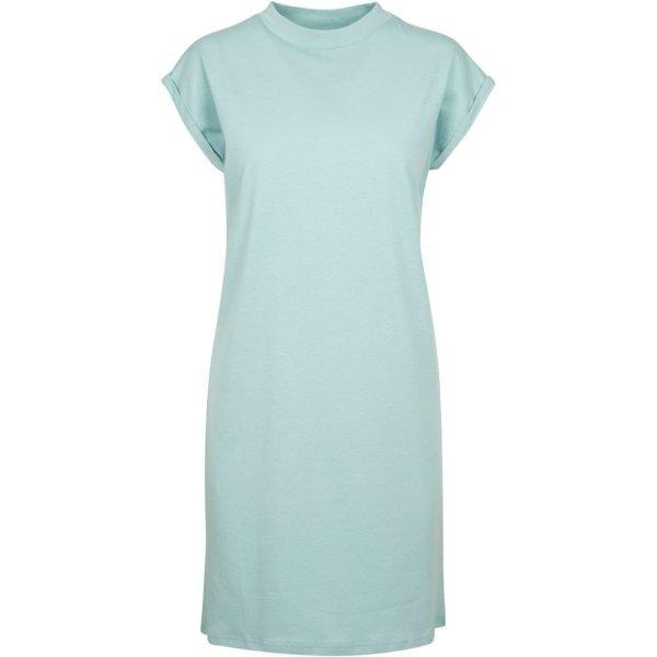 Build Your Brand Lezser pamut ruha állógallérral - Blue mint | 3XL