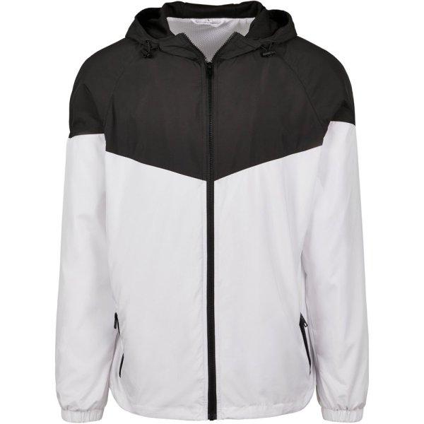 Build Your Brand Kétszínű férfi széldzseki - Fehér / fekete | 5XL